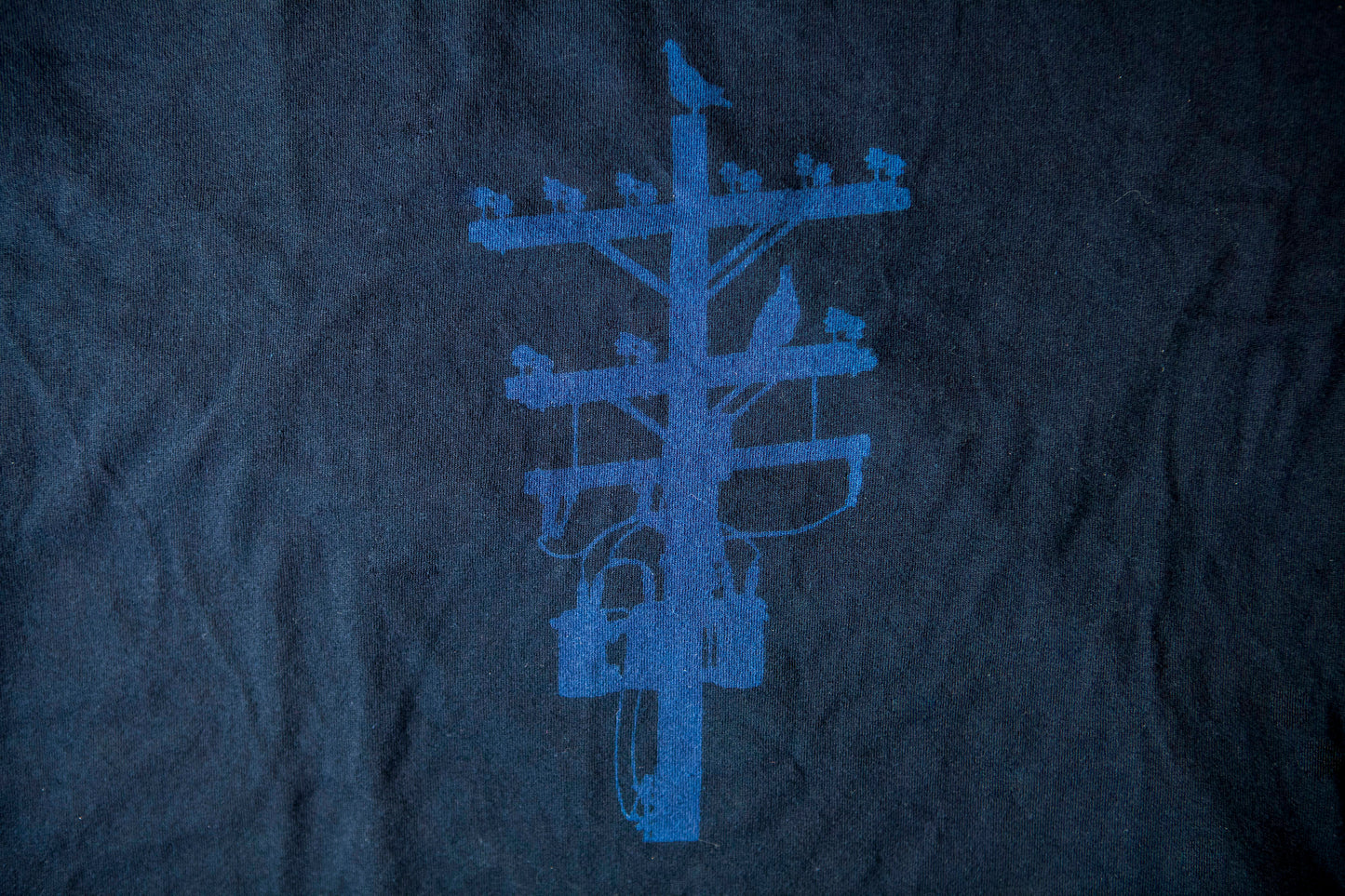 Black and White Pigeon Tree Logo Tee Made in USA T-shirt