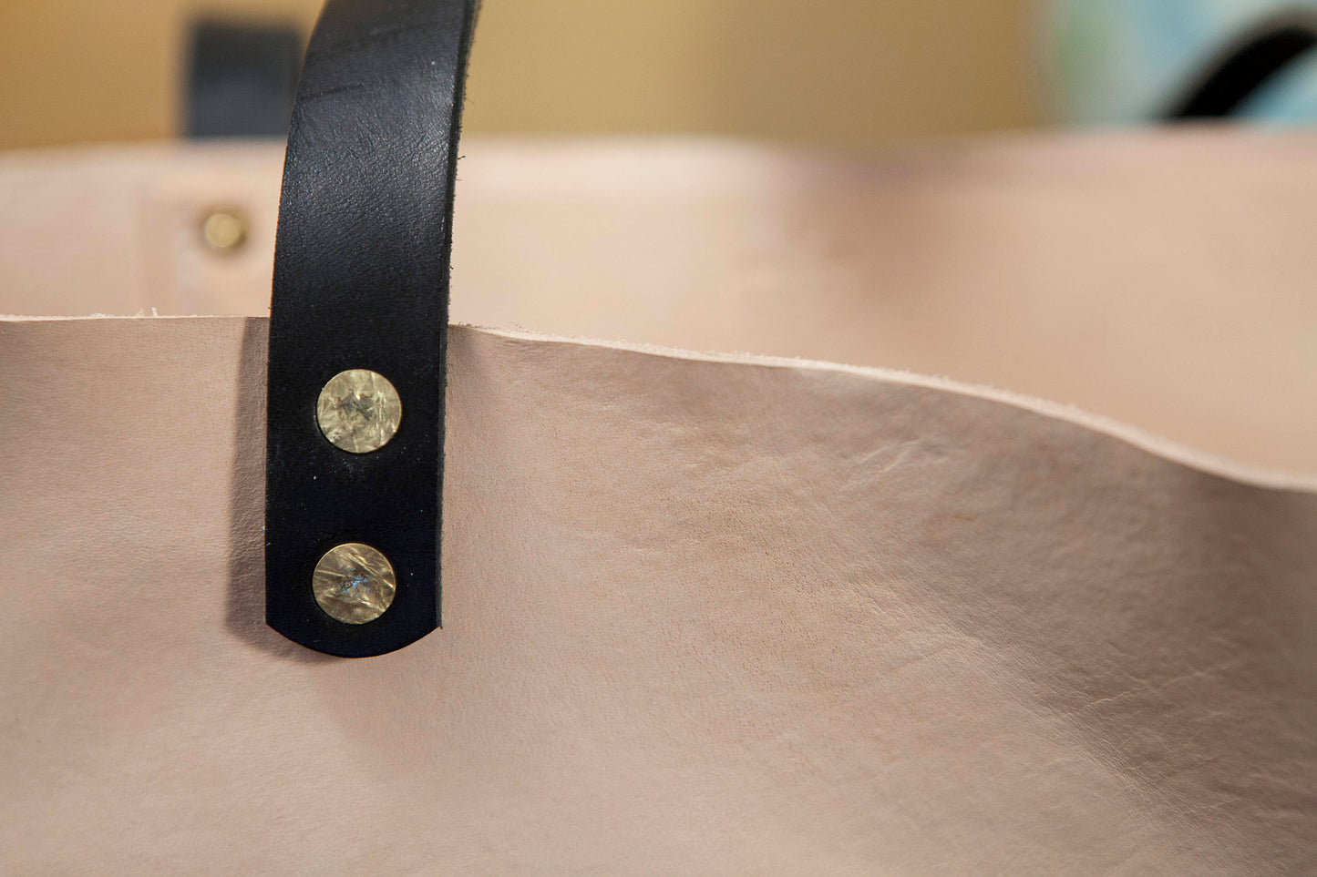 Made to Order - Natural Vegetable Tanned Leather Tote Shoulder Bag Made in USA