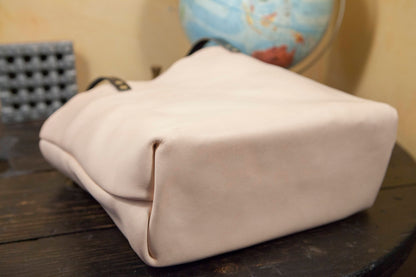 Made to Order - Natural Vegetable Tanned Leather Tote Shoulder Bag Made in USA