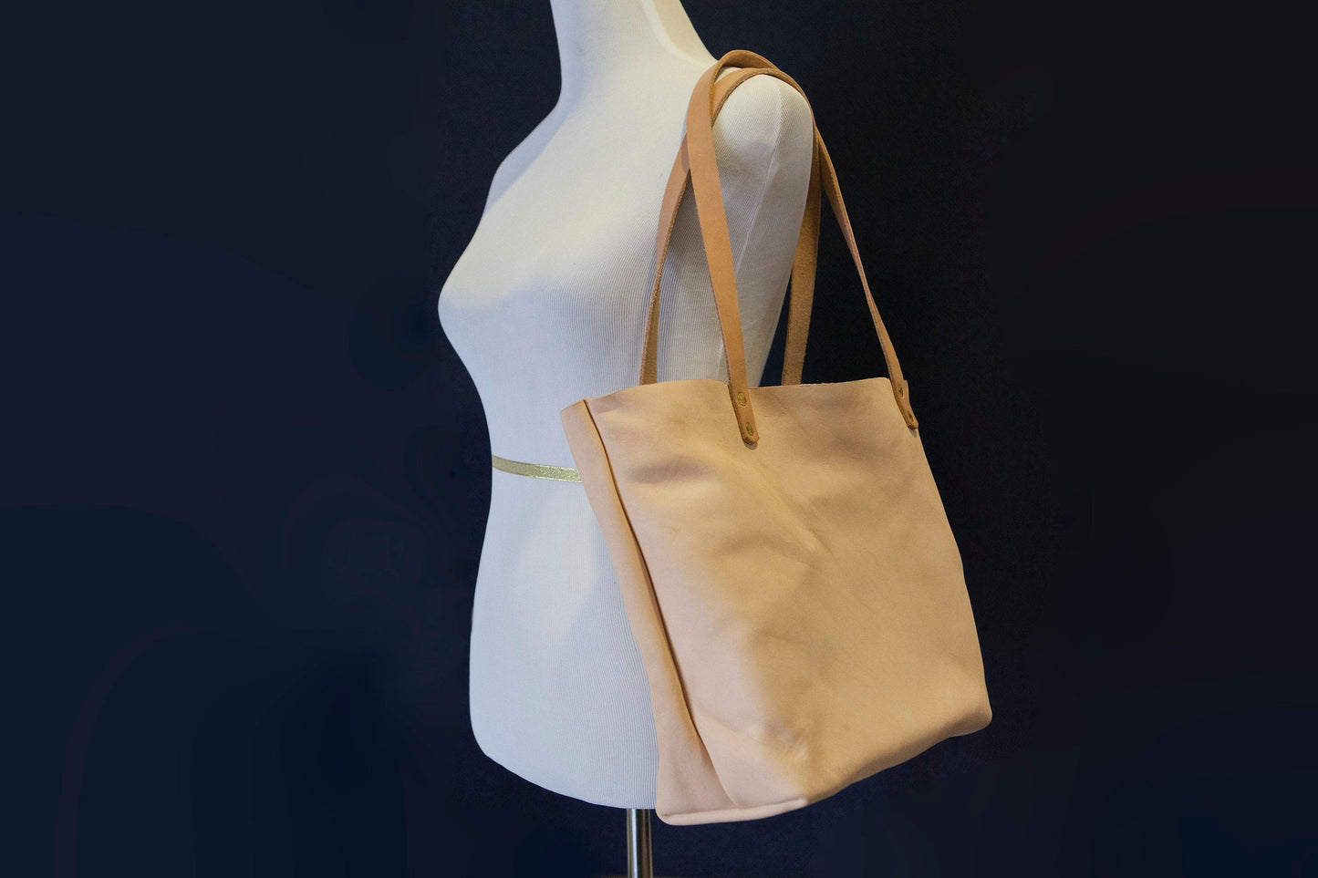 Made to Order - Natural Vegetable Tanned Leather Tote Shoulder Bag Made in USA