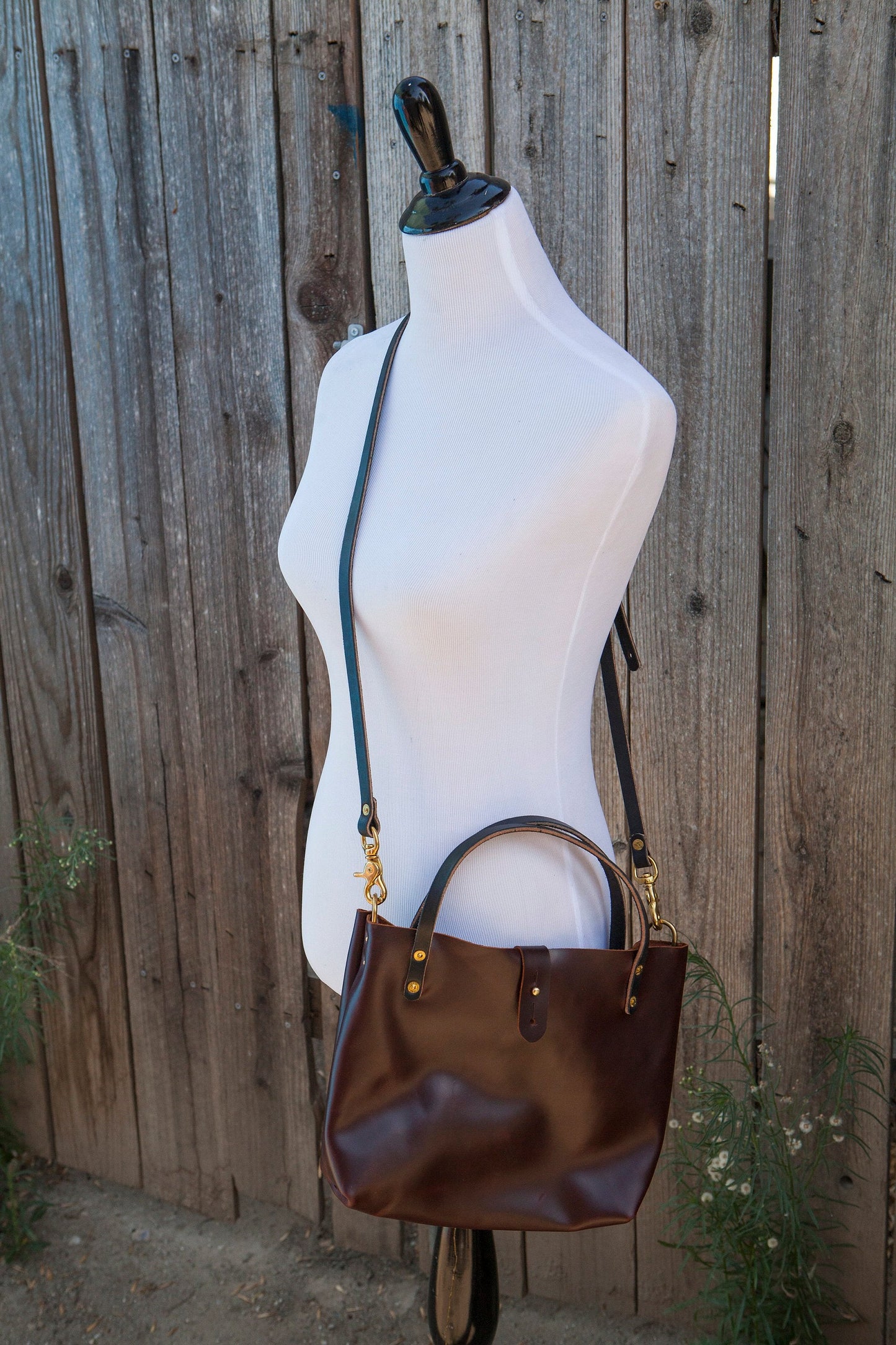 Made to Order - Oxblood Burgundy Handbag with Shoulder Strap, Black English Bridle Handles and Solid Brass Hardware Made in USA