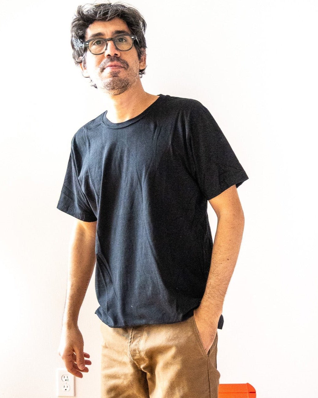 Lightweight Ringspun Short Sleeve Tee - Black - grown&sewn