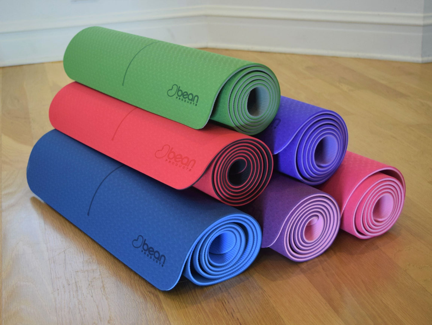 SuperLite TPE Yoga Mat - Laser Symmetry Line with Energy Centering Mandala, Extra Thick Cushioned Comfort and Textured Grip Surface