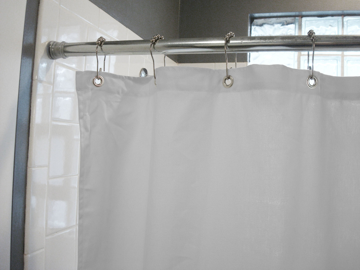 Cotton Shower Curtain – White or Natural, Bath, Tub + Stall Sizes